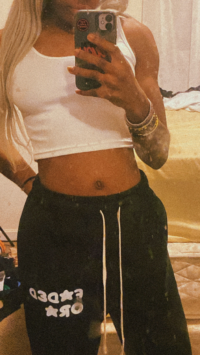 Black faded sweatpants
